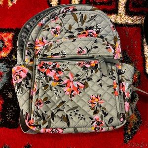 Vera Bradley bookbag with matching wallet and makeup travel bag. 3 for 1
